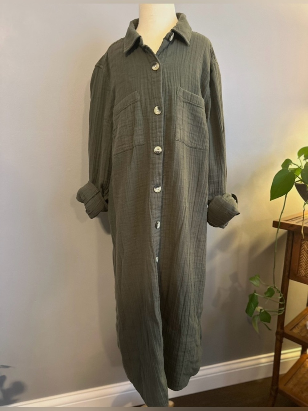 New Directions Olive Green dress